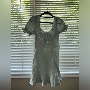 Lulus Sage Green Eyelet Lace Mini Dress